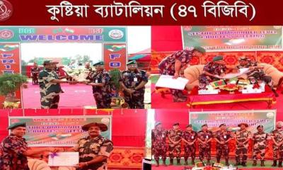 দৌলতপুর সীমান্তে বিজিবি-বিএসএফ সেক্টর কমান্ডার পর্যায়ের সৌজন্য সাক্ষাৎ