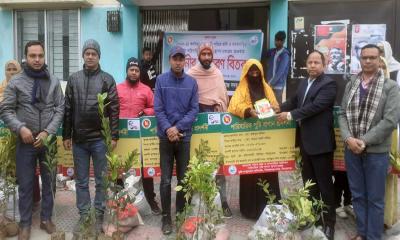 সিরাজগঞ্জে কৃষকদের মধ্যে পারিবারিক পুষ্টি বাগানের উপকরণ বিতরণ