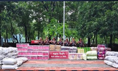 সিলেটে বিজিবির অভিযানে ভারতীয় পণ্য আটক