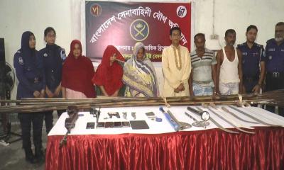 মাদারীপুরে দেশি-বিদেশি অস্ত্র ও নারীসহ আটক ৬